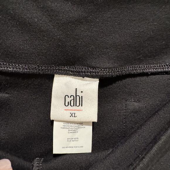 Cabi Black Flegging Pull On Pants Flared Leggings Front Slits Size XL - Picture 5 of 7